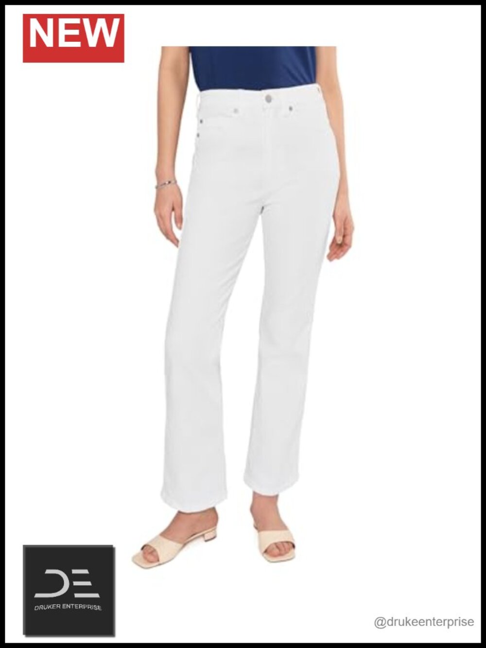High-Rise Bootcut Jeans Stretch Cotton-Modal Blend